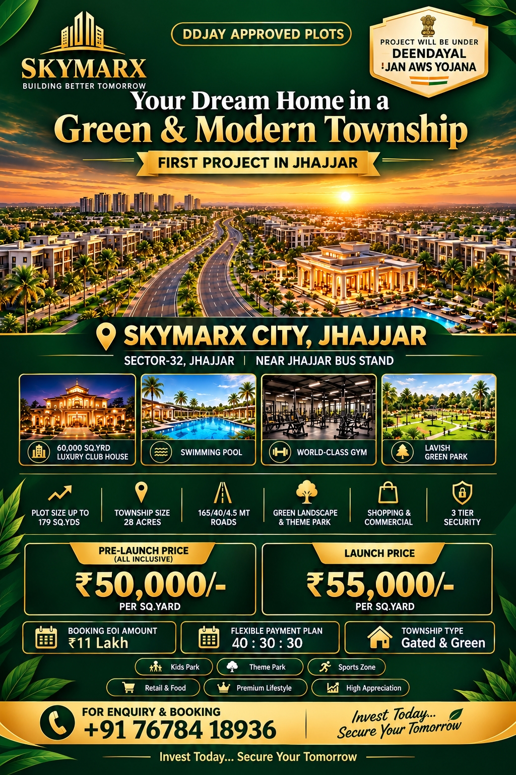 Green township poster for SKYMARX City, Sector- 32, Jhajjar